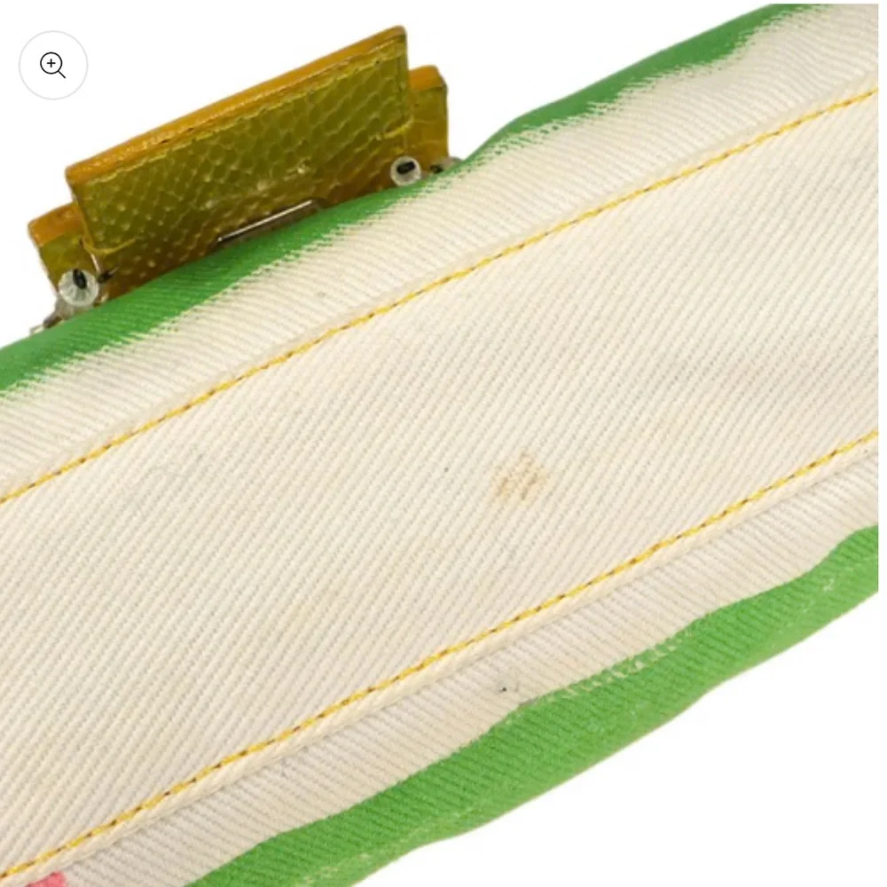 FENDI baguette Python Yellow White Beaded Vintage Bag - Picture 3 of 10